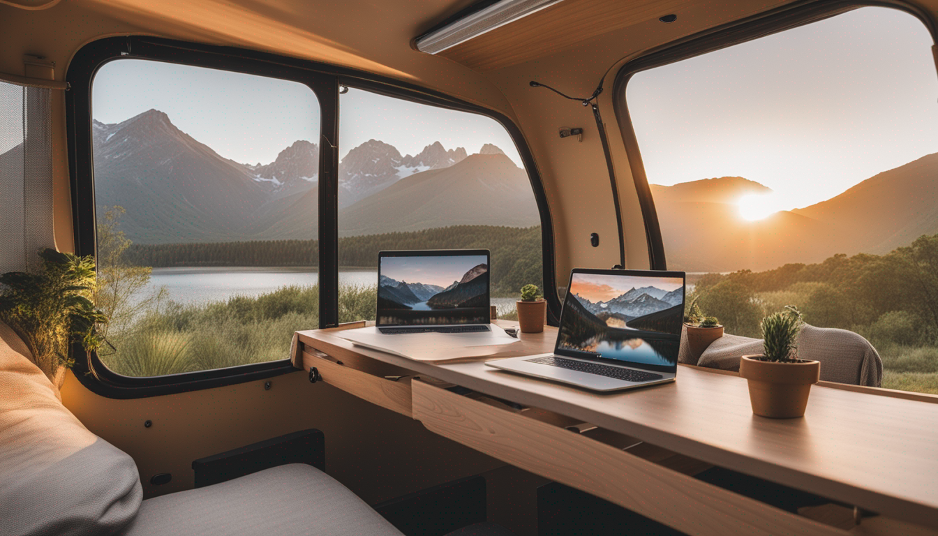 How to Work From a Mountain Cabin and Still Crush Deadlines - AI Generated Illustration